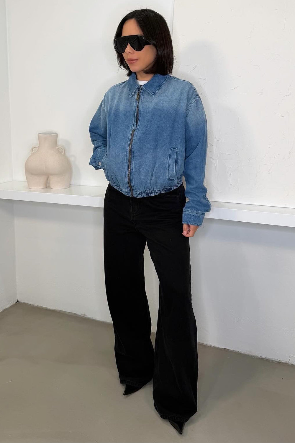 Gwen Bomber Jacket - Denim