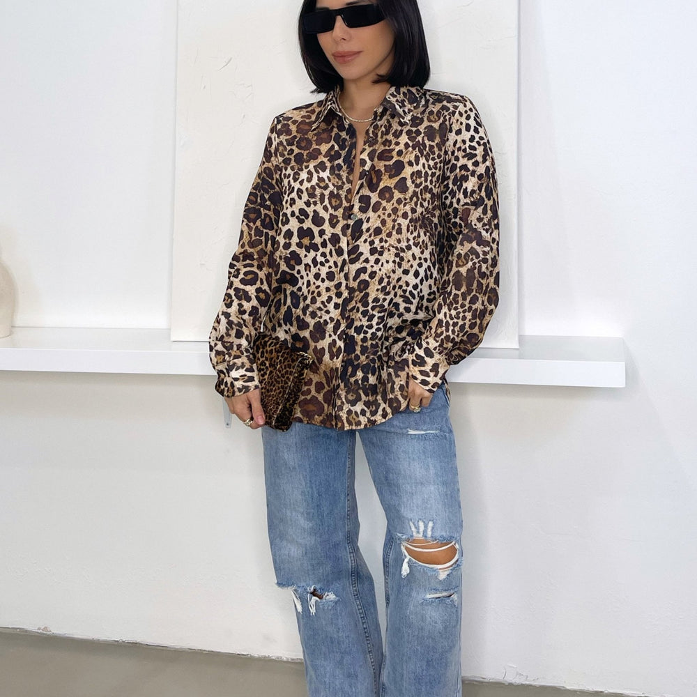 Gia Leopard Print Blouse - Leopard