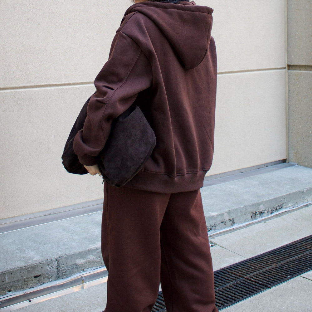 Airee Zip Up Hoodie - Brown