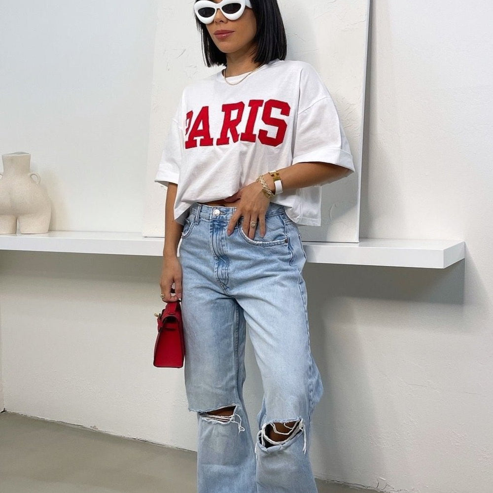 
                      
                        Paris Cropped Tee - White - Trice Boutique
                      
                    