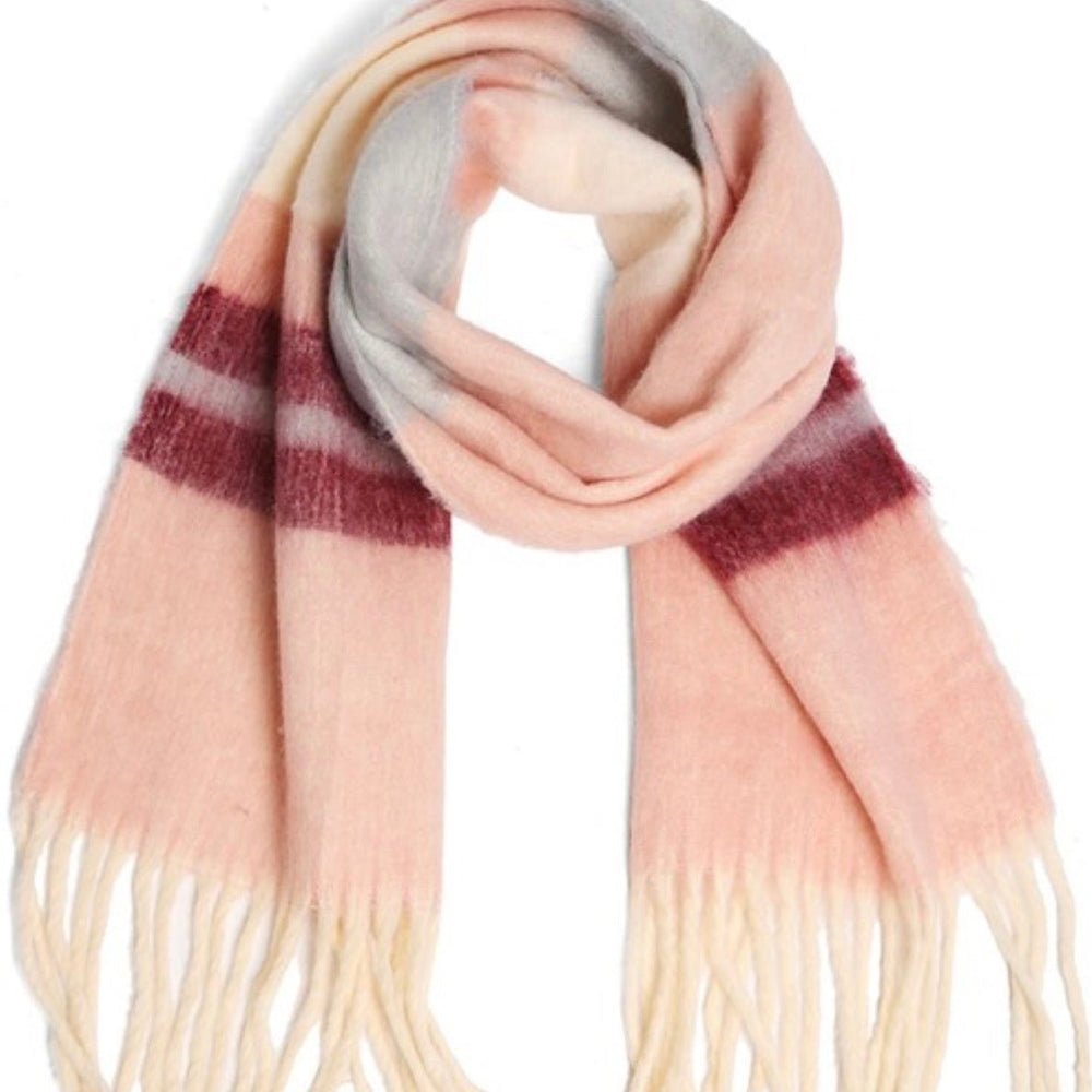 Scarf with Fringe - Pink