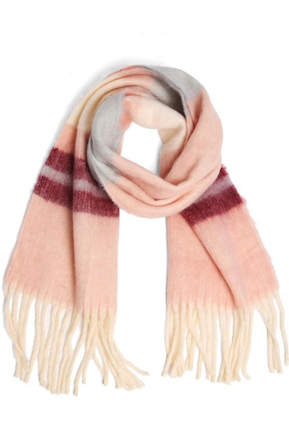 Scarf with Fringe - Pink