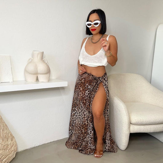 Leopard Beach Wrap Skirt