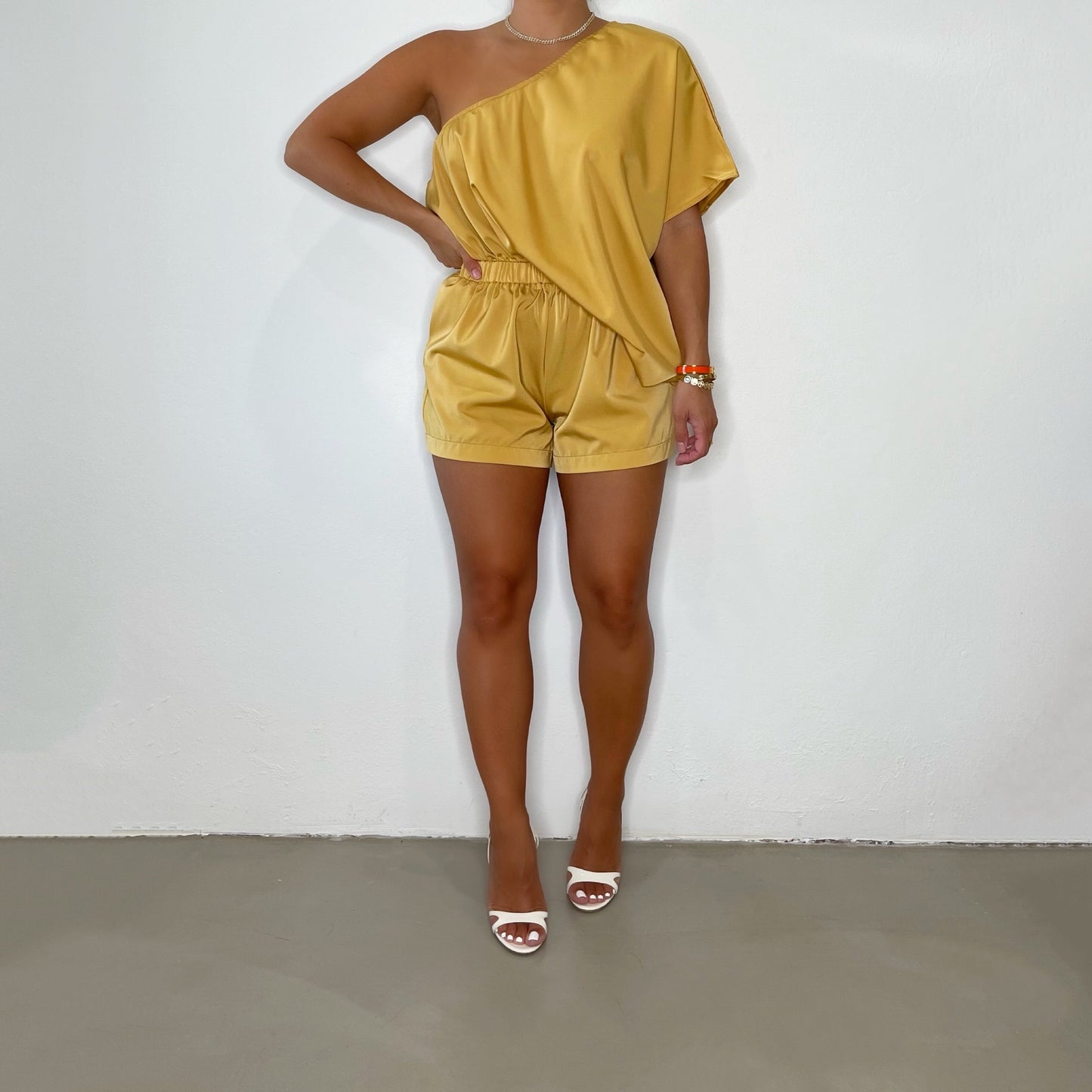 Kendra Gold Romper - Trice Boutique
