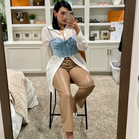 Faux Leather Ankle Pants - Trice Boutique
